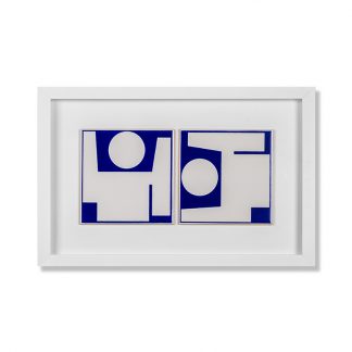 Moldura com 2 azulejos da Sauna da Sede Social do Clube do Congresso - padrão negativo